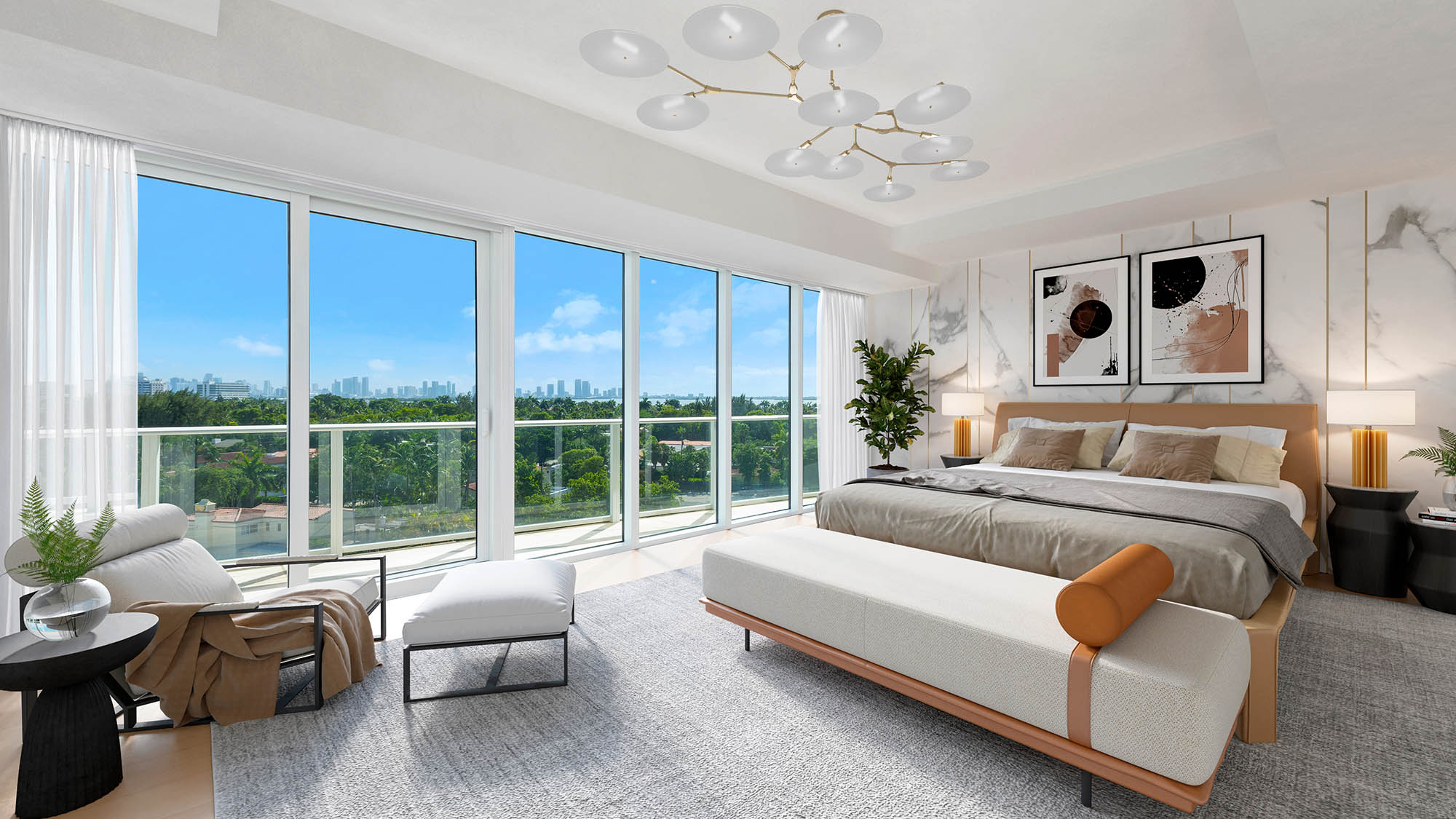 Expansive Terraces at the Miami luxury condos of The Ritz-Carlton Residences, Miami Beach